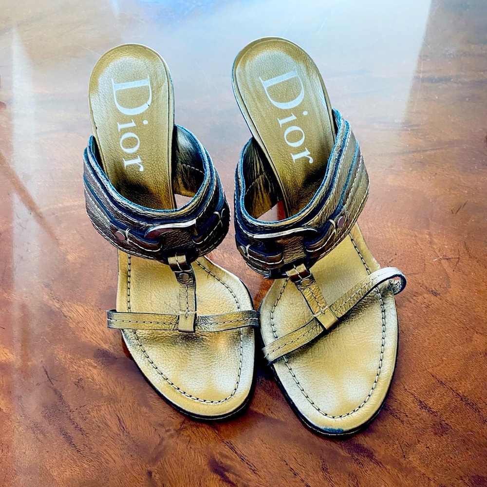 Dior sandals size 38. Bronze metallic excellent condition